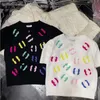 Summer Women's classic white casual Designer short sleeves knit sweaters t-shirt colorful Towel embroidery style Fashion Trendy woman tshirts tees