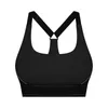 New Yoga Sports Bra com tiras ajustáveis ​​de alta resistência à prova de choque de push-up Treination Trefina Tops A-L-O-001