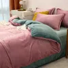 Set di biancheria da letto king size in pile di flanella ultra spessa per l'inverno Set copripiumino queen floccato caldo Set di biancheria da letto singolo doppio in peluche 240115