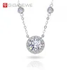 GIGAJEWE Collana Pandent Rotonda da 1 ct 6 5 mm EF Collana in Moissanite in Argento 925 Placcato Oro Bianco 18 Carati Regalo GMSN-017214r