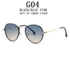 Occhiali da sole 2024 donne rotonde di lussuosi occhiali di lusso sfumature vintage drop lunette de soleil femme gafas sol mujer lentes