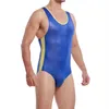 Men Stretchy Wrestling Singlet Gym Outfit Sexy Underwear Bodysuit Sports Swimwear Men Body Shaper Leotard Unitard263S