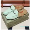 Designer Bont Slippers Herfst Winter Slides Harige Platte Sandalen Vrouwelijke Slip Slippers Voor Dames Heren Wol Volledig Gevoerd Warm Comfort Slijtage