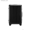 Suitcases Black Aluminum Magnesium Alloy Luggage Men/Women Travel Suitcase With Telescopic Pull Rod Spinner Size 35-22-55cm Q240115