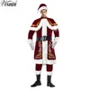 6 Stück Deluxe Weihnachtsmann Weihnachtskostüm Cosplay Erwachsene Männer Uniform Weihnachten Party Kostüm Weihnachten Plus Größe M-XXL271g