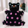 Kawaii Soft Wave Point Cat Pillow Fyllda Plush Toys Home Comfort Cushion Kids Birthday Present Söta Plushies Friend 45cm 240115