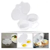 Caldeiras duplas microondas ovo vapor plástico omelete rápido vapor cozinha gadget ovos utensílios de cozinha