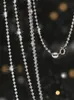 925 Srebrny srebrny 2 mm muskularny naszyjnik z łańcuchem diamentowym dla kobiet mężczyzn 40 cm - 60 cm S925 Ball Beads Łańcuchowy wisior biżuteria 240115