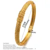 24K Bangles 4PcsSet Bracelet Ethiopian Gold Color For Women Bijoux Femme African Middle East Dubai Halloween Jewelry 240115