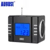 Radio August Mb300h Mini Wood FM-klokradio-ontvanger met mp3-stereosysteem 2 x 3w Hifi-luidspreker met SD-kaart / USB in / aux in