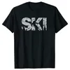 Camiseta masculina engraçado esqui legal esqui esquiador verão inverno esportes amantes snowboard montanhismo presentes de aniversário camiseta