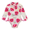 2023 Zomer Peuter Baby Meisje Badpak Schattig Lange Mouw Baby Eendelig Bloemen Pasgeboren Baby Zwemkleding Zwemmen Kostuum Bikinivaiduryb