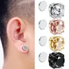 Dos Boucles D'oreilles À La Mode Cristal Magnétique Hommes Oreille Hiphop Manchette Non Trou Clip Rond Pour Mâle Faux Piercing Boucle D'oreille Casual Bijoux De Mode