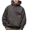 500GSM Heavy Weight Fashion Mens Hoodies Autumn Winter Casual Thick Cotton Top Solid Color Sweatshirt Male 240115