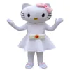 2018 de alta qualidade traje da mascote bonito gatinho halloween natal aniversário personagem traje vestido animal gato branco mascote ship264a