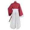 Himura Kenshin Cosplay Traje Rurouni Kenshin Peruca Cosplay Homens e Mulheres Em Ternos Kendo Halloween Kimono Conjunto Completo Y0903303u