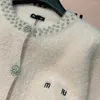 Mulheres malhas outono camisola cardigan água diamante botão bordado carta no peito pesada indústria máquina roupas