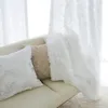 Coreano Creativo Pizzo Bianco 3D Rosa Tenda Voile Schermi per finestre personalizzate per il matrimonio Soggiorno camera da letto Finestra francese Tende 240115