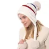 Boinas Gorro Chapéu Quente Tricotado Cap Cabo Grosso Forro de Lã Malha Earflap Pompom (Amarelo)