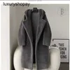 MaxMaras Coat Teddy Bear Dames Cashmere Coats Wol Winter 2024 Nieuwe schapen Cut Fleece Fur Integrated Lamb Hooded Medi N9KO