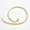 ANDYWEN 925 Sterling Silver Gold 2mm Tennis Cubic Zirconia Round Briliant Bracelet Long Lasting Wholesale Bulk 240115