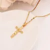 Colliers pendentif 22 K 23 K 24 K Baht thaïlandais jaune solide or fin GF INRI Juses Crucifix bijoux de christianisme pour femmes 169v