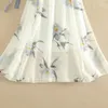 Work Dresses ZOCI White Shirt Floral Long Dress Two Piece Suit Summer High Waist A-line Skirts Sets Korean Fashion School Casual Clothes