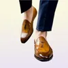 Kleding schoenen mannelijk formeel schoenen mannen loafers octrooi lederen bruine slip op tassel bruiloft feest heren big size 38488380328