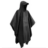 Tentes et abris 3 en 1 Poncho de pluie à capuche Veste imperméable imperméable pour hommes femmes adultes tapis de tente extérieure auvent durable