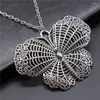 Pendant Necklaces Antique Silver Color 67x48mm Butterfly Necklace For Women Men Long Chain