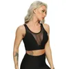 Aktive Shirts Patchwork Fitness BHs Damen T-Shirts Workout Sport Yoga Weste Sexy Deep V Unterwäsche Solide Quick Dry Lauf Gym BH 2024