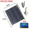 Tillbehör 50W Real Power Solar Panel Kit Dual USB 12V Solar Charger med 30A Controller för telefonbil Yacht Batteribåtladdare Camping