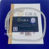 6 mm Breite, eine Reihe, Iced Out-Mann-Schmuck, Gra-Zertifikate, bestandener Diamanttester, Vvs1, kubanische Moissanit-Kettenhalskette