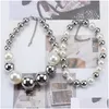 Chokers Choker Double Layers Big Pearls Collar Necklace Drop Delivery Jewelry Necklaces Pendants Otxrf
