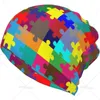 Berets Autism Puzzle Beanie Hat Baggy Slouchy Chemo Beanies Cap Stretch Scarf Head Wrap Hip Hop Hats For Men Women Outdoor