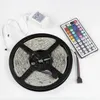 5M 5050 SMD rgb LED Strip light Flexible Waterproof 16FT multi color with 44 key IR REMOTE Controller With Power Adapter Full Set LL