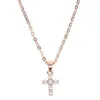 high quality gold filled 925 sterling silver pave tiny cute cross pendant chocker necklace designer necklace for women1738