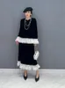 Zimowa damska sukienka z zestawem kanarki potargana 100 pasująca spódnica 2 luźna duża rozmiar, aby pokazać cienkie eleganckie damskie noszenie 240115