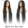 Synthetic Wigs X-TRESS 32 Full Lace Front Box Braided Synthetic Wigs Knotless Cornrow Braids Black Lace Frontal Wigs With Baby Hair for Women Q240115