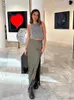 Fashionable Straight Design Sequin Knit Top Lämplig för kvinnor Casual Round Neck Sleeveless Broadband Tank Elegant Street Clothing for Women's Parties 2024 240115