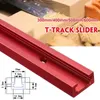 Woodworking Miter Jig T-Slot Track 300-600mm Aluminium Alloy Red Router T-Track Table Useful Durable