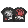 ヘルスターシャツデザイナーグラフィックティーTシャツコットンクルーネックレッドブラックブルーオレンジブラックショートスリーブストリートルーズフィッティングプラスサイズの男性Tシャツ服服s m xl