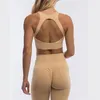 Ensembles actifs Femmes Yoga Outfit 2 Pièces Costume Gym Entraînement Soutien-Gorge Et Leggings Stretch Lady Activewear Vêtements De Sport Perméables Fitness Jogging Ensemble