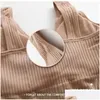 Tanks Camisoles Tops Massive Camisol Dessous Wide Bralette Draht-Ernte gestreifte Gurte nahtlose Frauen u-förmige obere Tube-Drop d och3