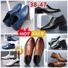 Modeller Resmi Tasarımcı Elbise Ayakkabı Mans Siyah Blue Beyaz Deri Ayakkabı Point Tepe Parti Ziyafet Takım Erkekler İş Topuklu Tasarımcı Ayakkabı Eur 38-47
