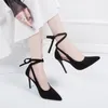 Klänningskor Comemore Women's 10cm Super High Heels Summer Women Pumps Slingback Casual Ankle Strap Sexy Black Gladiator Sandaler 43