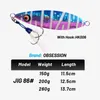 Lento Metallo Jigging Lure Glow 150g 200g 260g Pesce che cade Maschere Acqua salata Campo da pesca Pesca Pescatore Esca dura Attrezzatura 240113