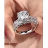 Choucong varumärke bröllopsringar lyxiga smycken real 100% 925 sterling silver 10mm rund klippt vit moissanite diamant ädelstenar parti lovar kvinnor brudring gåva