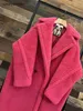 Maxmaras Mantel Teddybär Womens Cashmere Coats Wolle Winter 2024 Neue Sternstil Raspberry Rotfell Partikel Kamel Fleece Med 6oq8