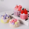 Narzędzia rzemieślnicze świecy w kształcie ciasta Forma 3D Symulacja owocowa silikonowa forma DIY czekoladowe pieczenie Formy